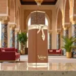 Parfum unisex Vulcan Sable de la French Avenue 100ml, flacon cilindric maro ciocolatiu cu ornament auriu